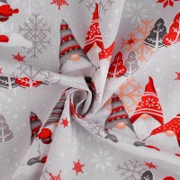 Vianočná bavlnená látka recyklovaná škriatok 1m