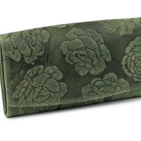 Dámska peňaženka kožená ruža, ornamenty 9,5x18 cm 1ks