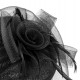 Fascinátor / klobúčik kvet s perím a sieťkou 1ks