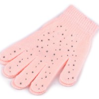 Dámske / dievčenské pletené rukavice s kamienkami 1pár