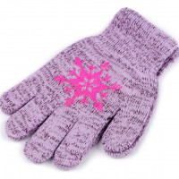 Dievčenské pletené rukavice s vločkou 1pár
