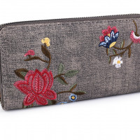 Dámska peňaženka s vyšívanými kvetmi 9,5x19 cm 1ks