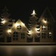 Drevená dekorácia zimné domčeky svietiace LED 1ks