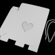 Papierová krabica s priehľadom srdce a krútenou šnúrkou 3ks