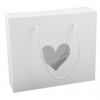 Papierová krabica s priehľadom srdce a krútenou šnúrkou 3ks