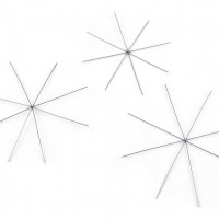 Vianočná hviezda / vločka drôtený základ na korálkovanie Ø10,5 cm, 12,5 cm, 13,5 cm2 - 2ks