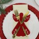 Vianočné prestieranie na príbor anjel, stromček 4ks