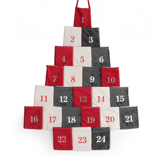 Adventný kalendár zamatový s kamienkami 1ks