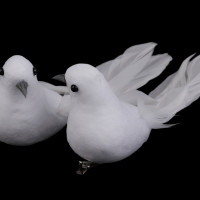 Dekorácia holubica s klipom svadobná, vianočná 2ks