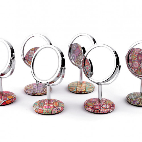 Kozmetické zrkadlo stolové mandaly s brúsenými kamienkami 1ks