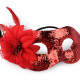 Karnevalová maska - škraboška s perím 1ks