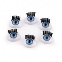 Plastové oči s riasami na nalepenie 11x15 mm6 - 6ks