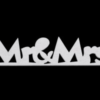 Svadobný drevený nápis Mr&Mrs 12ks