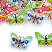 Drevený dekoračný gombík, motýľ